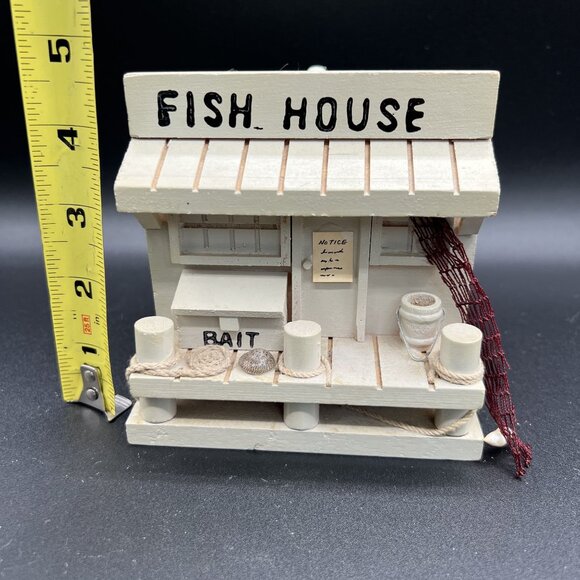 Vintage Wood Fish House Naples Florida 6 Coasters Complete Set Nautical Beachy - Picture 6 of 13